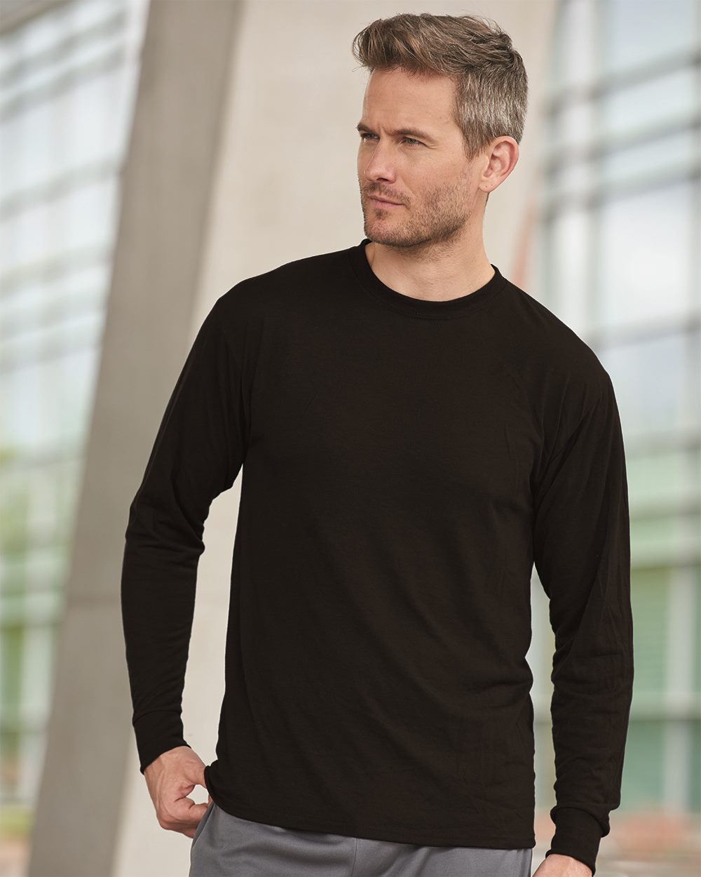 JERZEES Men's Dri-Power 100% Polyester Long Sleeve T-Shirt 21LS