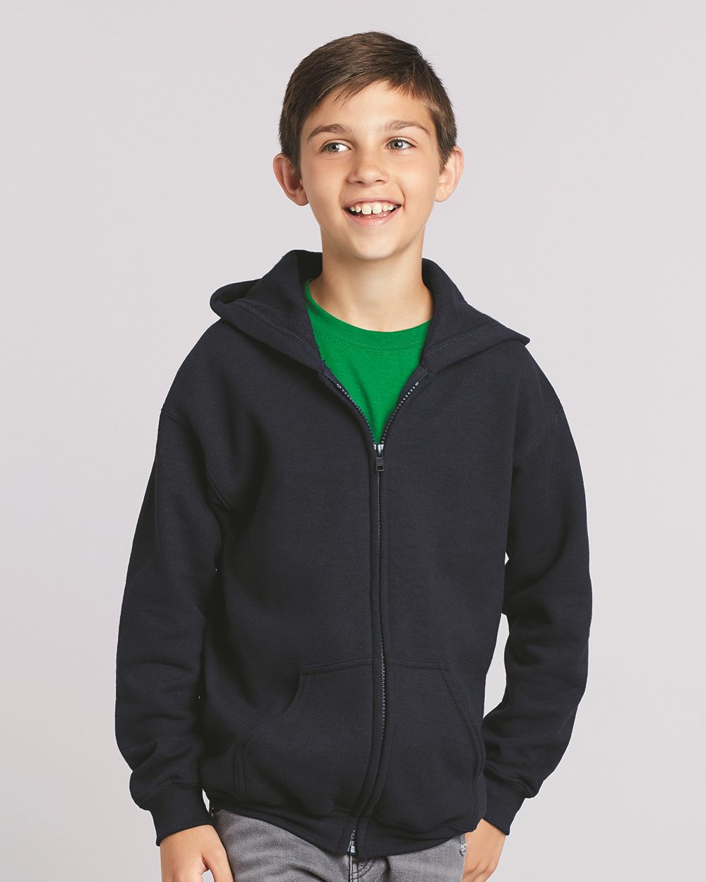 Gildan Youth Heavy Blend Full-Zip Hooded Sweatshirt Youth Apparel Hoodies & Sweatshirts
