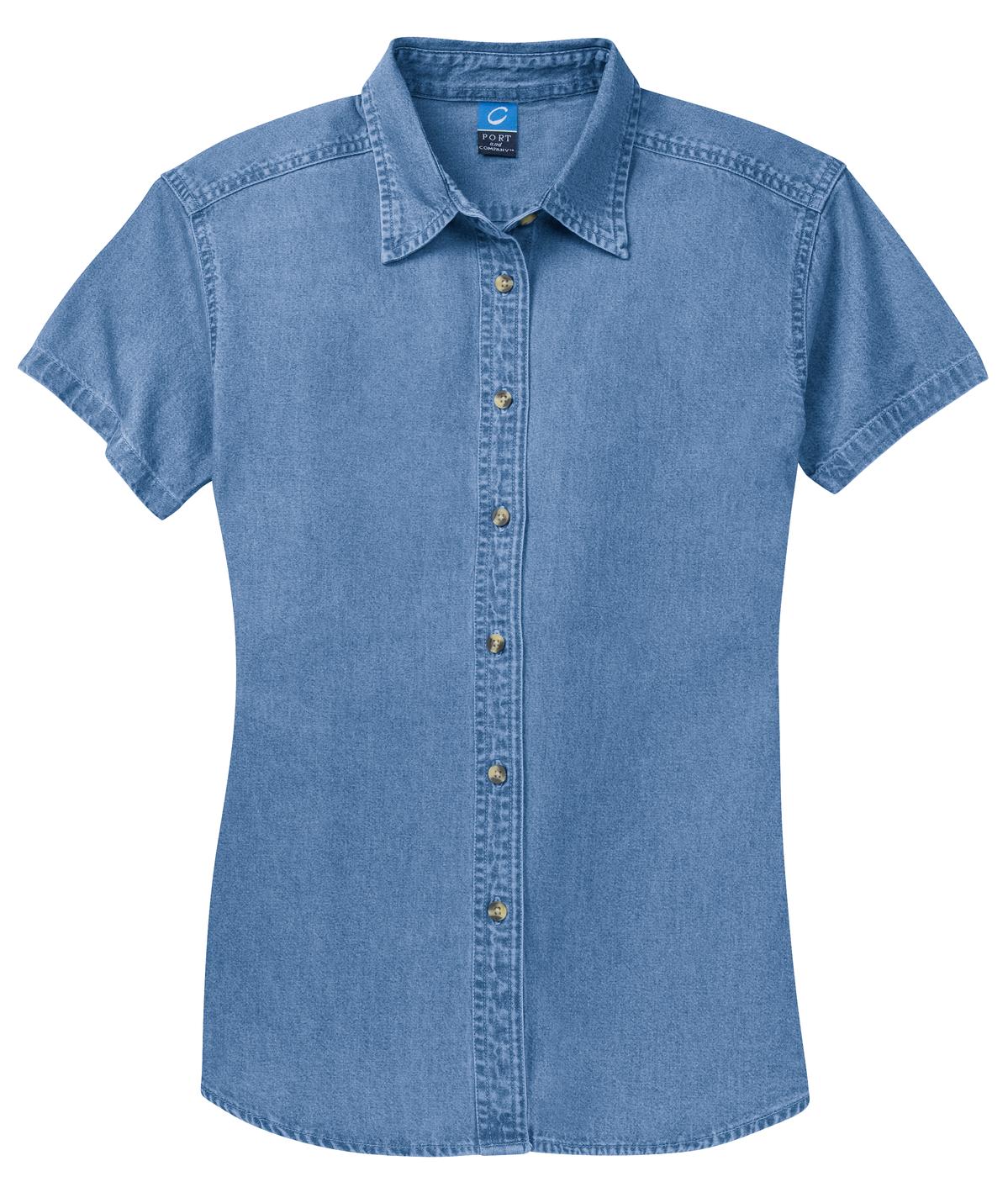 Port & Company - Women's Short Sleeve Value Denim Shirt Womens Apparel Shirts & Tops