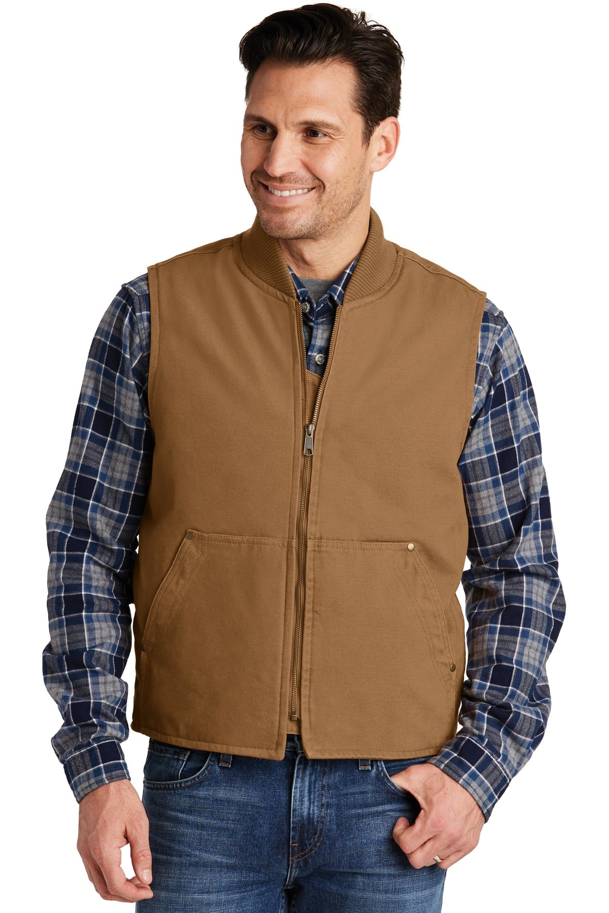 CornerStone Men's Washed Duck Cloth Vest. CSV40 Mens Apparel Jackets & Vests