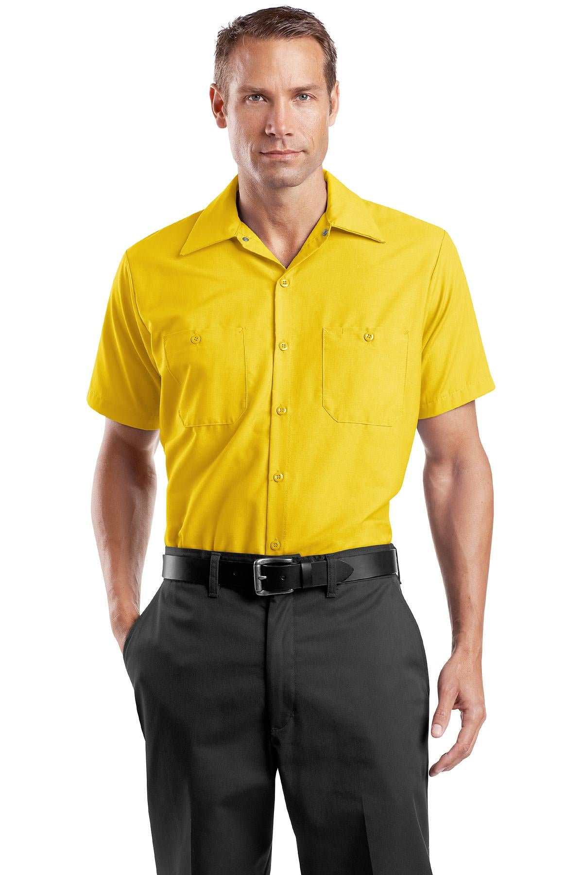 Red Kap Men's Industrial Short Sleeve Work Shirt. SP24 Corporate Apparel Shirts & Tops
