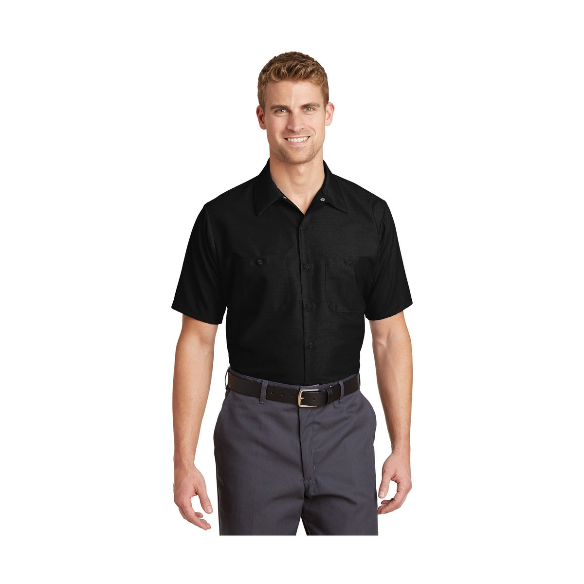 Red Kap Men's Short Sleeve Industrial Work Shirt Corporate Apparel Shirts & Tops