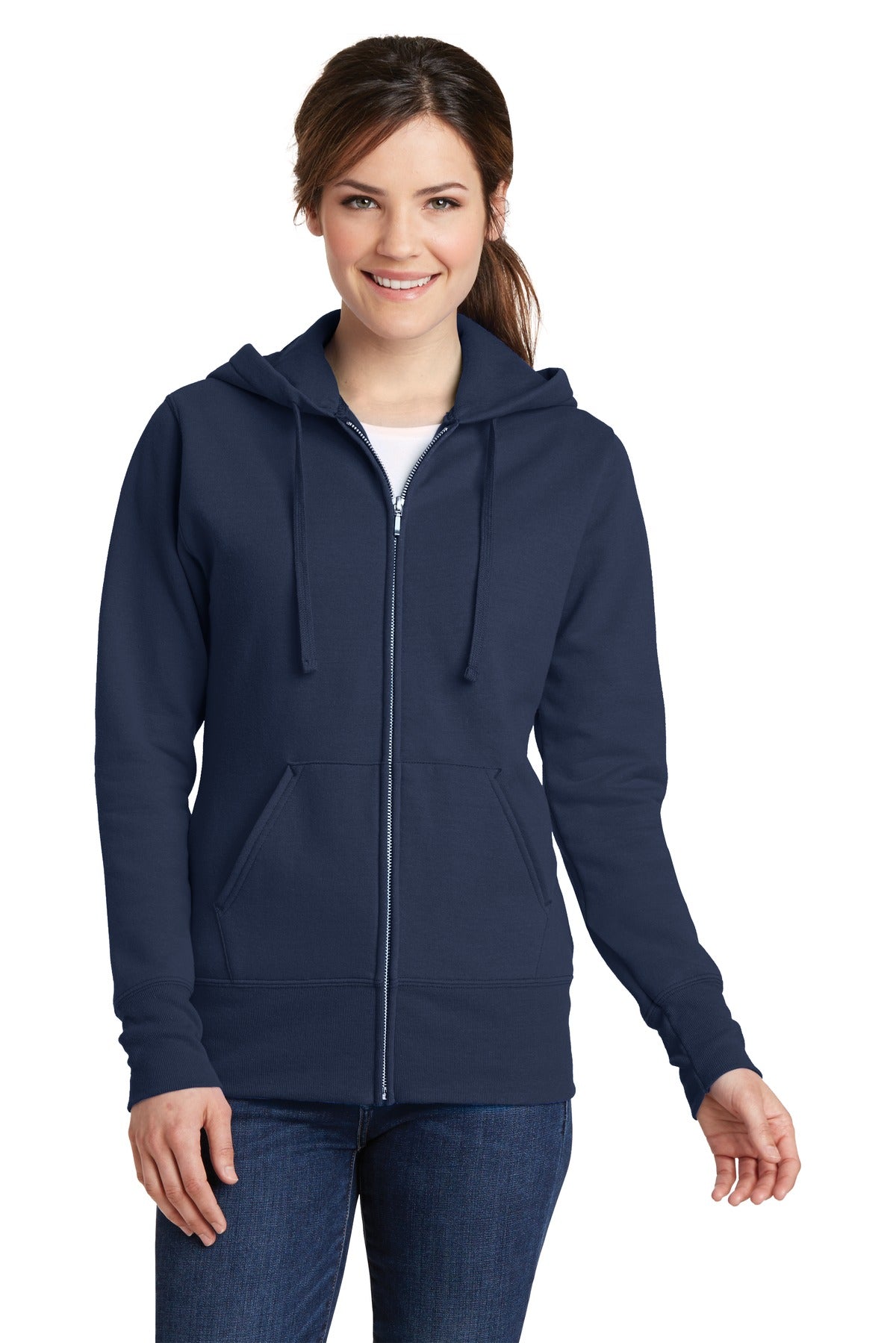 Port & Company Women's Core Fleece Full-Zip Hooded Sweatshirt Womens Apparel Sweatshirts & Fleece