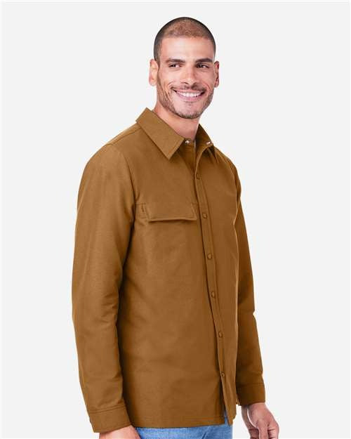 Harriton Men's Flex Twill Overshirt Jacket-4