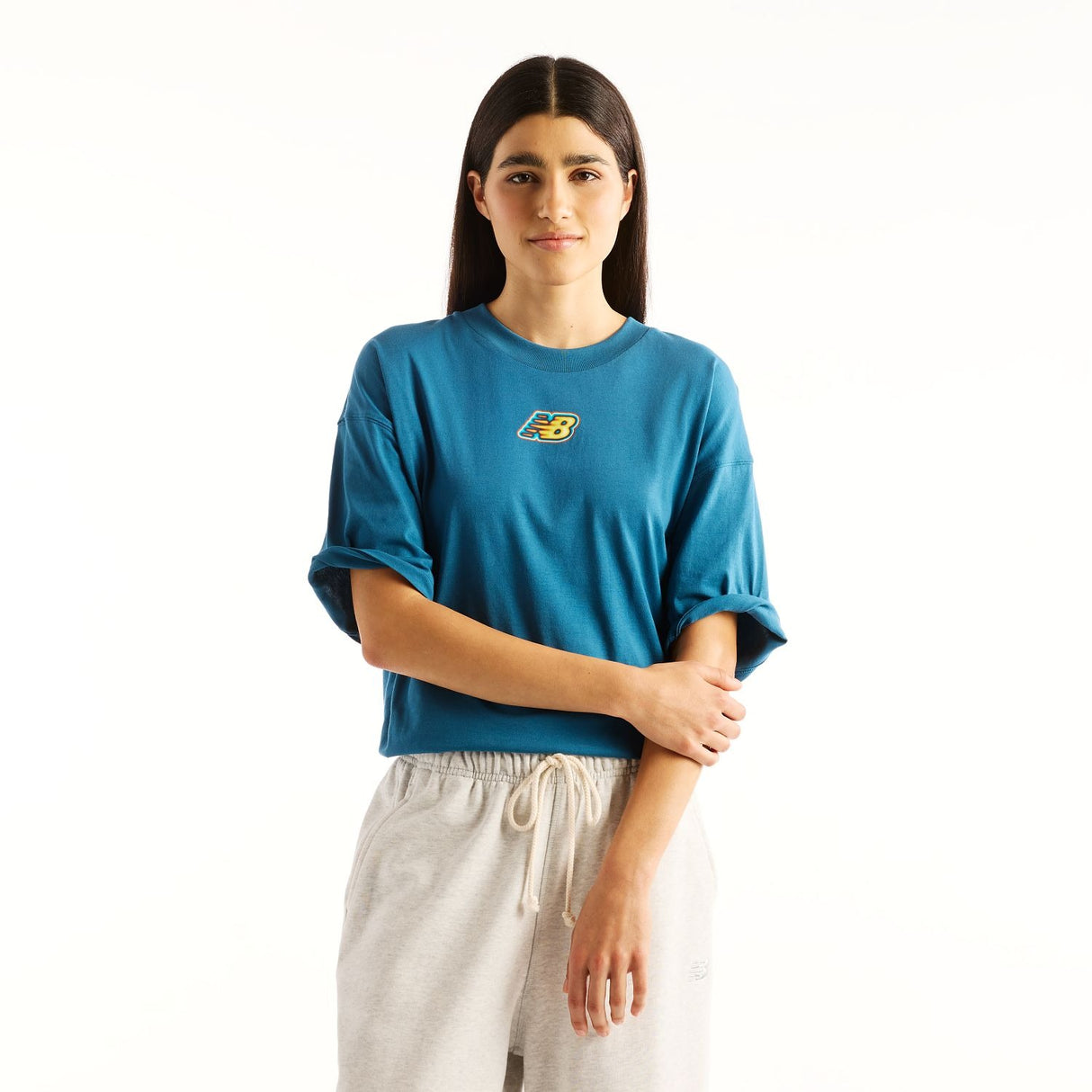New Balance Women's Sticker Pack Oversized T-Shirt-1