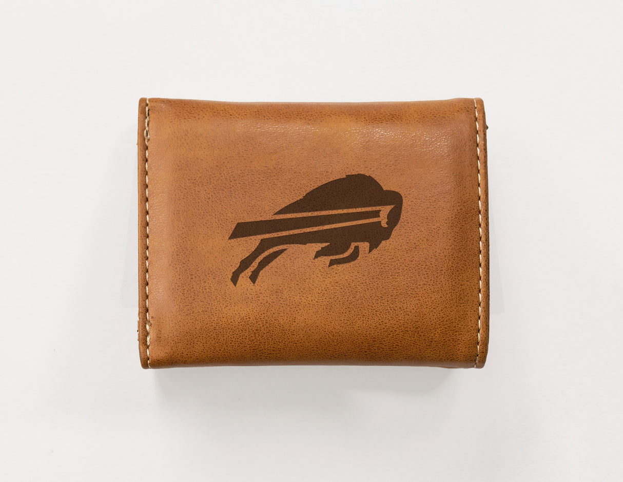 Rico Industries NFL Buffalo Bills Laser Engraved Faux Leather Trifold Wallet-1