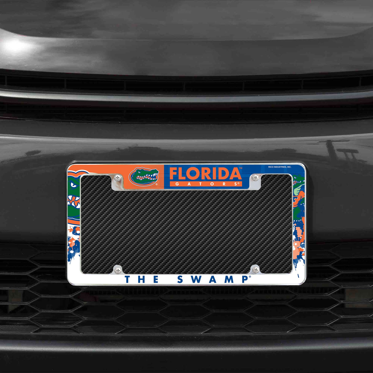 Rico Industries NCAA Florida Gators Primary 12" x 6" Chrome License Plate Frame-1