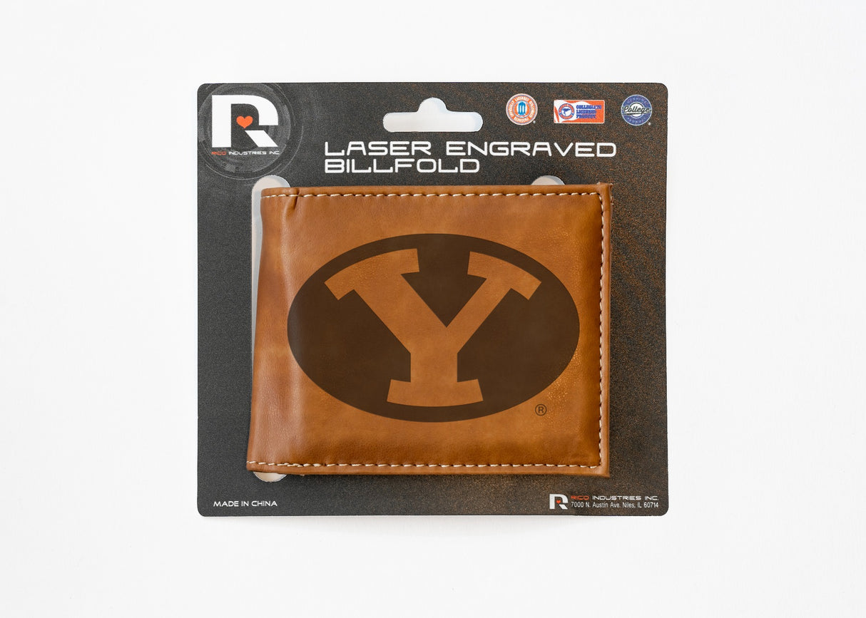 Rico Industries NCAA BYU Cougars Laser Engraved Billfold Wallet-3