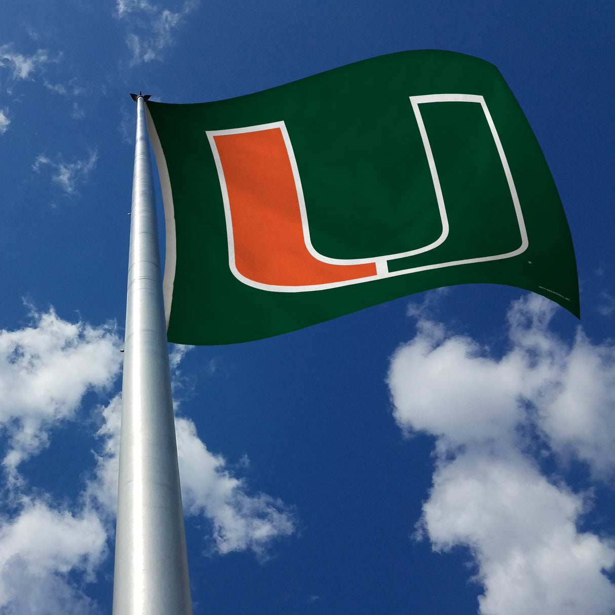 Rico Industries NCAA Miami Hurricanes - The U Standard 3' x 5' Banner Flag-2