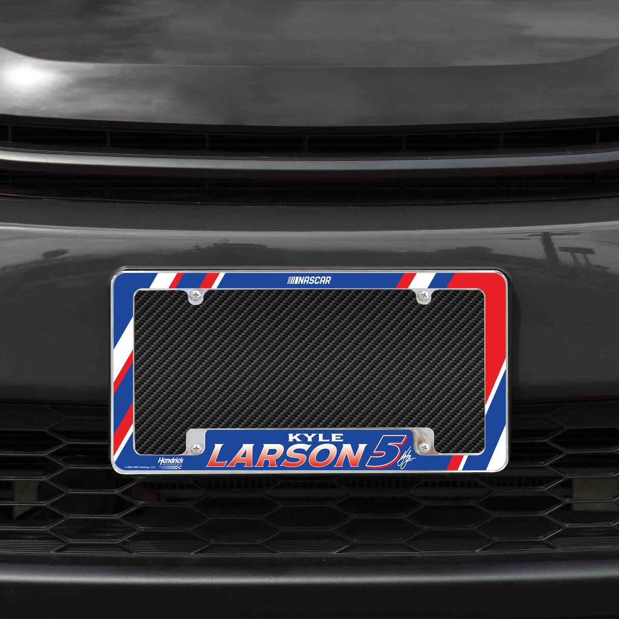 Rico Industries NASCAR Kyle Larson 12" x 6" Chrome License Plate Frame-1