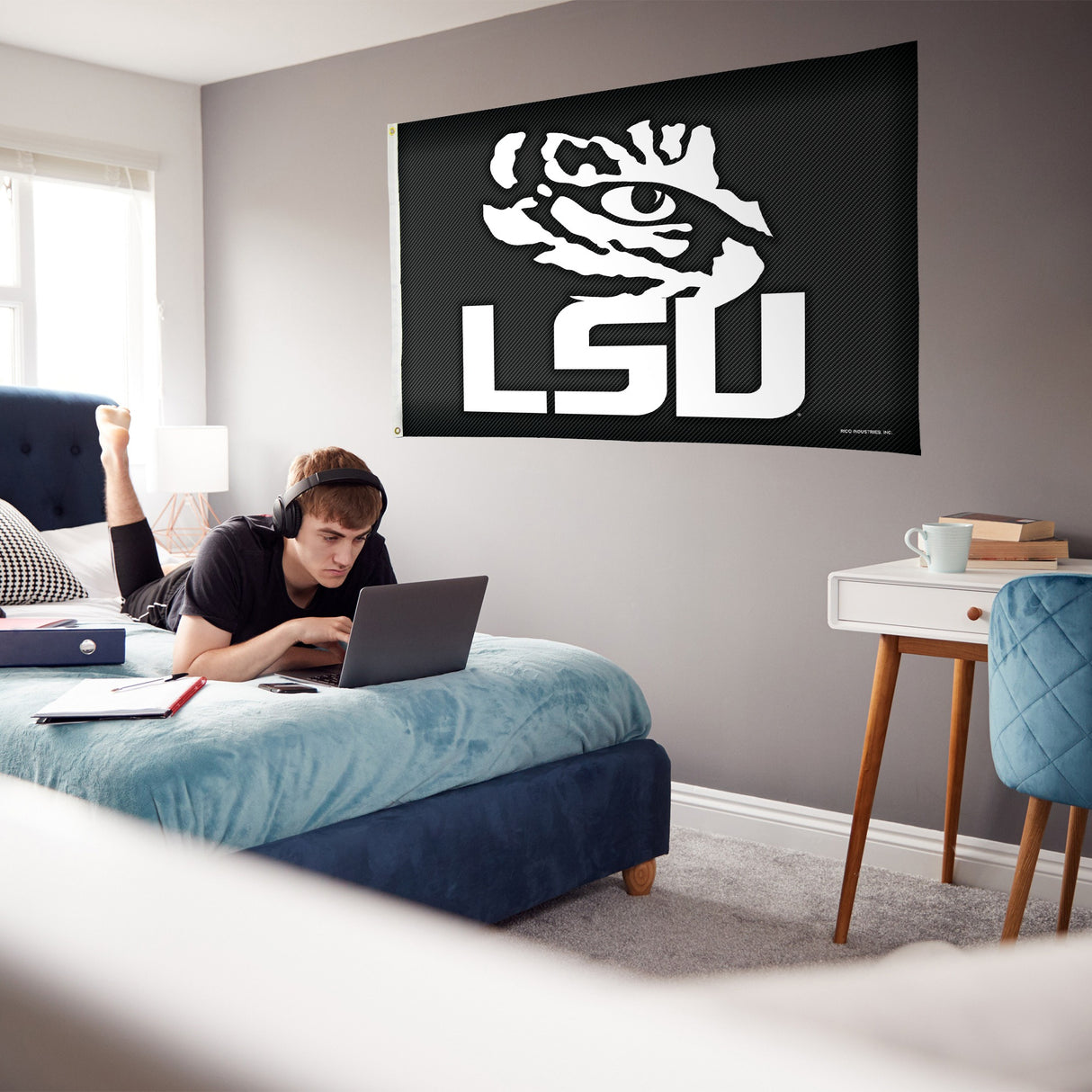 Rico Industries NCAA LSU Tigers Carbon Fiber 3' x 5' Banner Flag-3