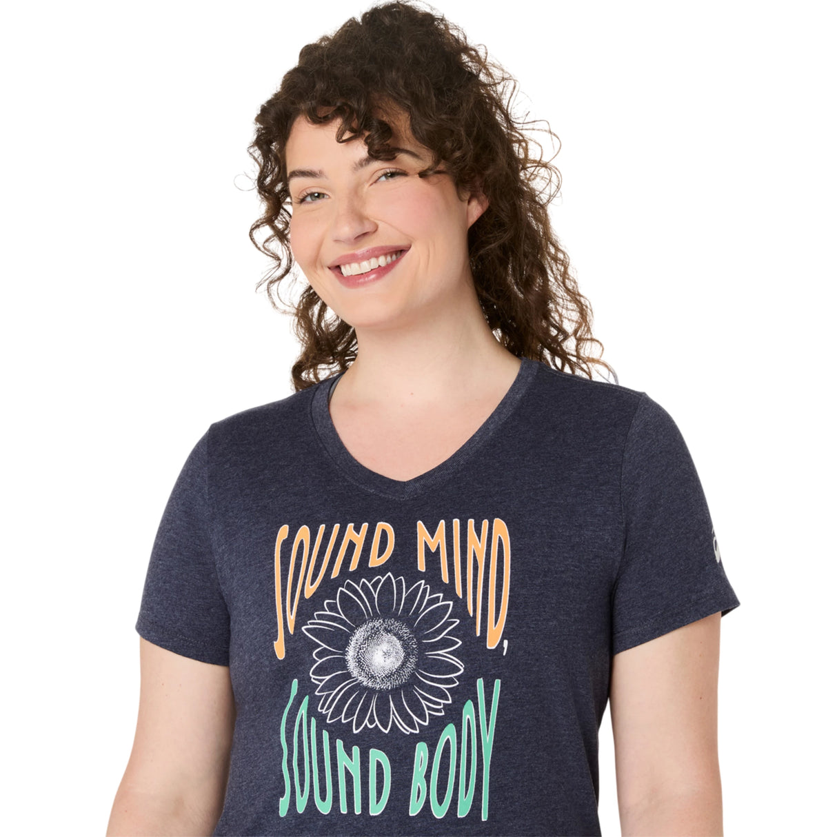 Asics Women's Sunflower Slogan V-Neck-4