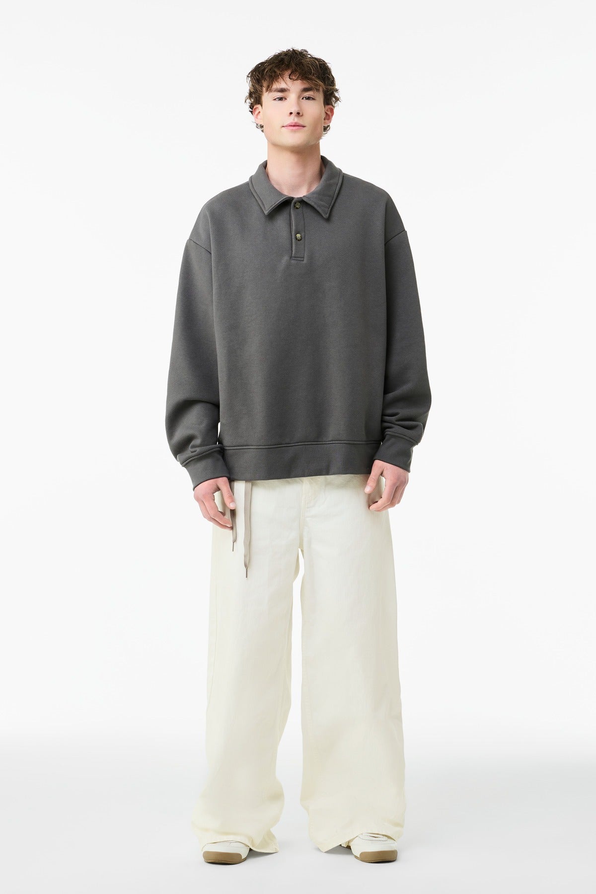 Bella + Canvas Men's 10-Ounce Polo Sweatshirt