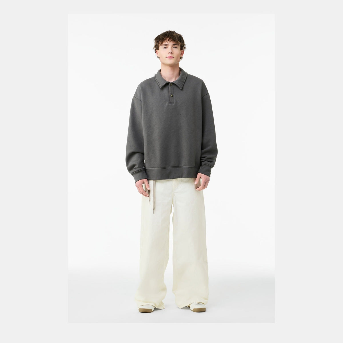 Bella + Canvas Men's 10-Ounce Polo Sweatshirt