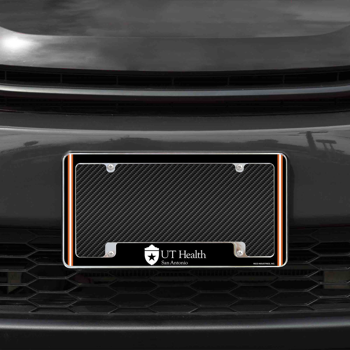 Rico Industries NCAA UT Health Science Center-San Antonio 12" x 6" Chrome License Plate Frame-1