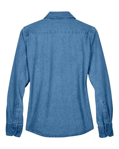 Harriton Women's Denim Shirt-2