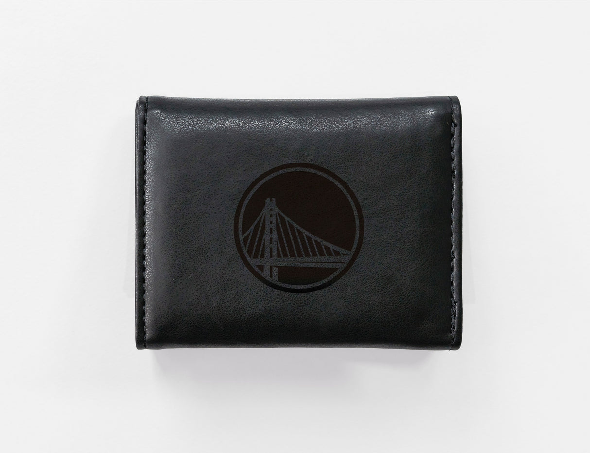 Rico Industries NBA Golden State Warriors Laser Engraved Faux Leather Trifold Wallet-1