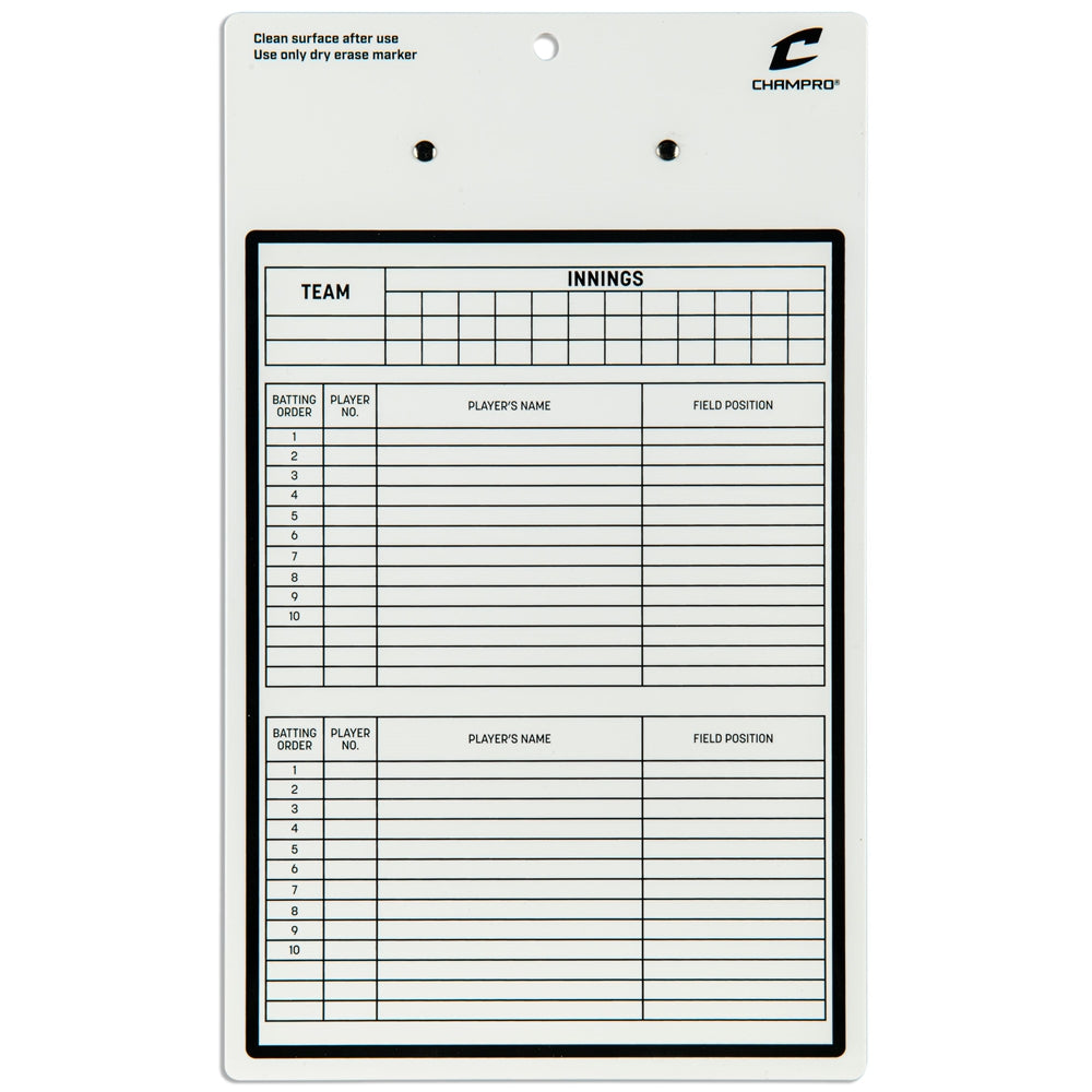 Champro Baseball / Softball Coach's Dry Erase Board With Marker Baseball Accessories All