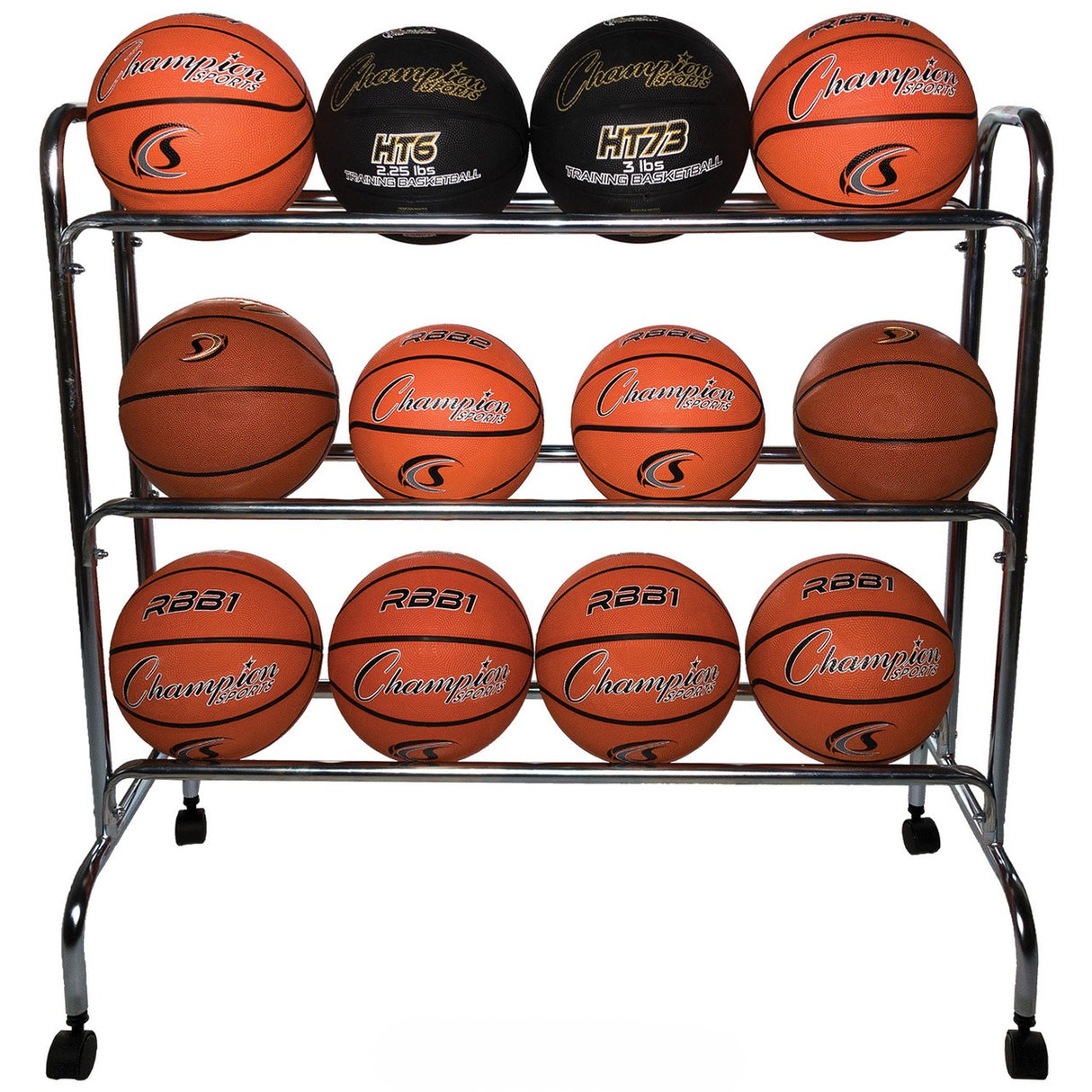 Champion Sports 12 Ball Powder-Coated Ball Cart