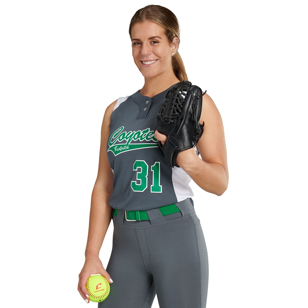 Champro Girl's Infinite 2-Button Sleeveless Jersey Softball Jerseys Youth