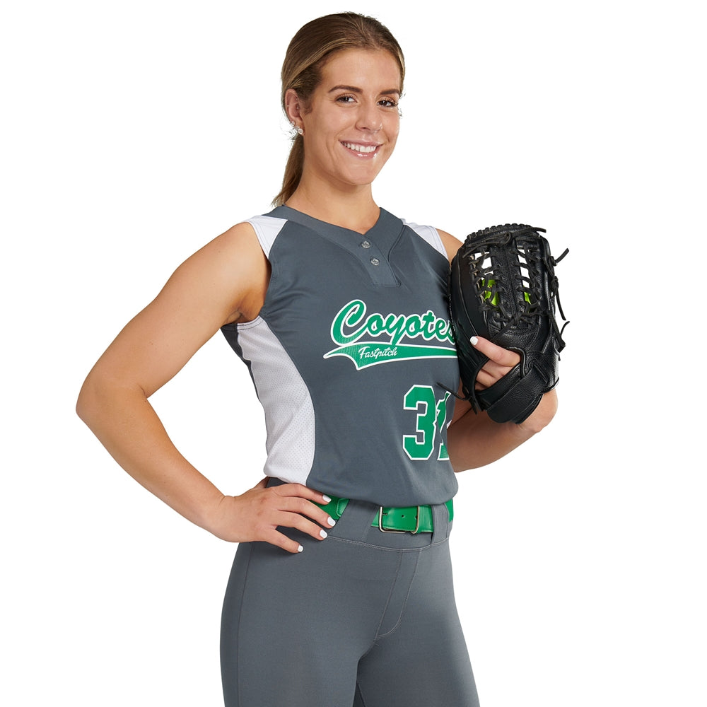 Champro Girl's Infinite 2-Button Sleeveless Jersey Softball Jerseys Youth