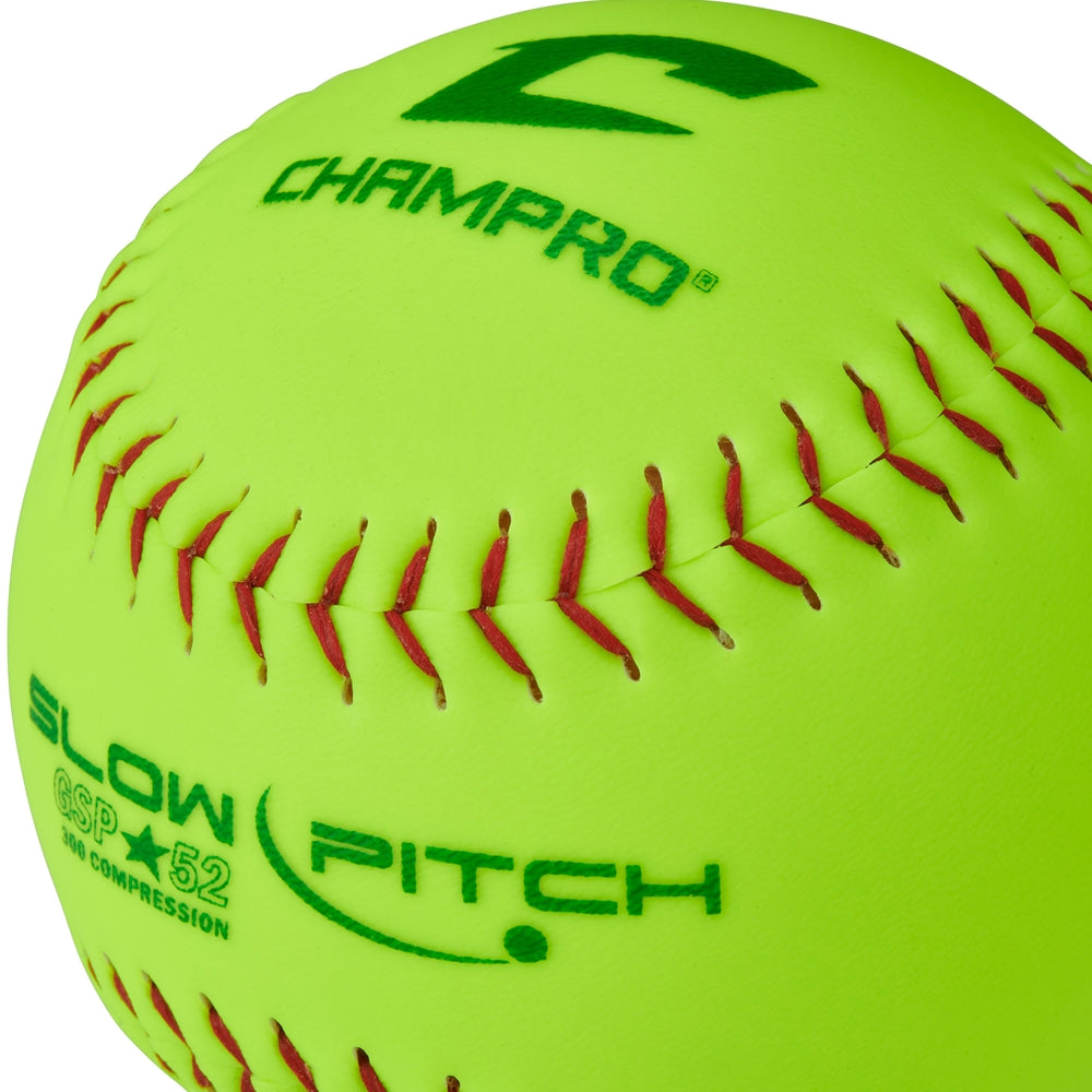 Champro ASA / USA 12" Slow Pitch Softball Durahide Cover .52 COR - Dozen Softball Softballs All