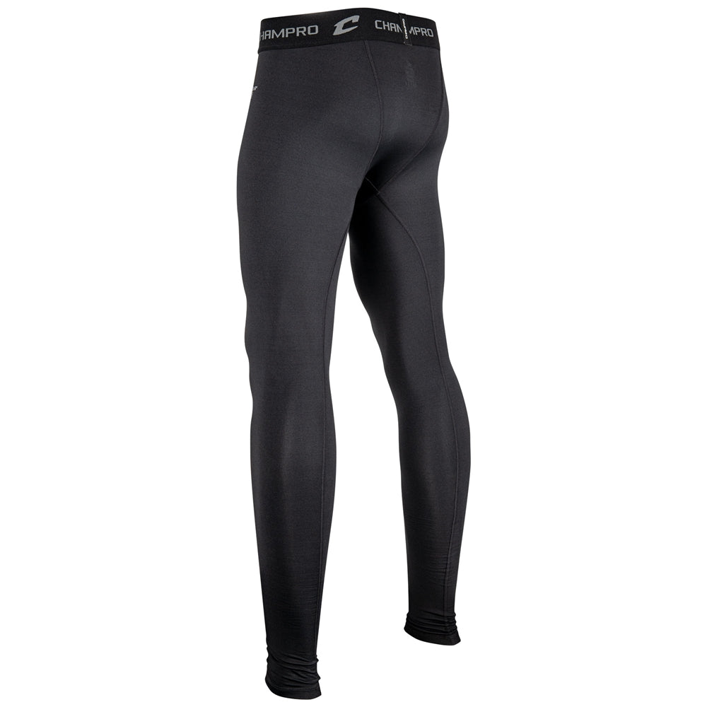 Youth Champro Cold Weather 2.0 compression tights in dark gray with a black elastic waistband.