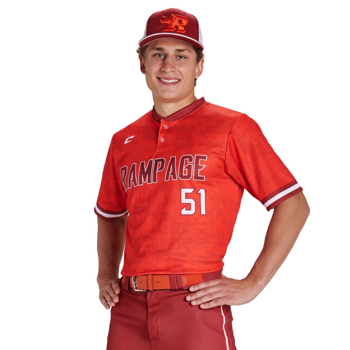 Custom Two Button Fitted Short Sleeve Jersey Team Baseball Jerseys
