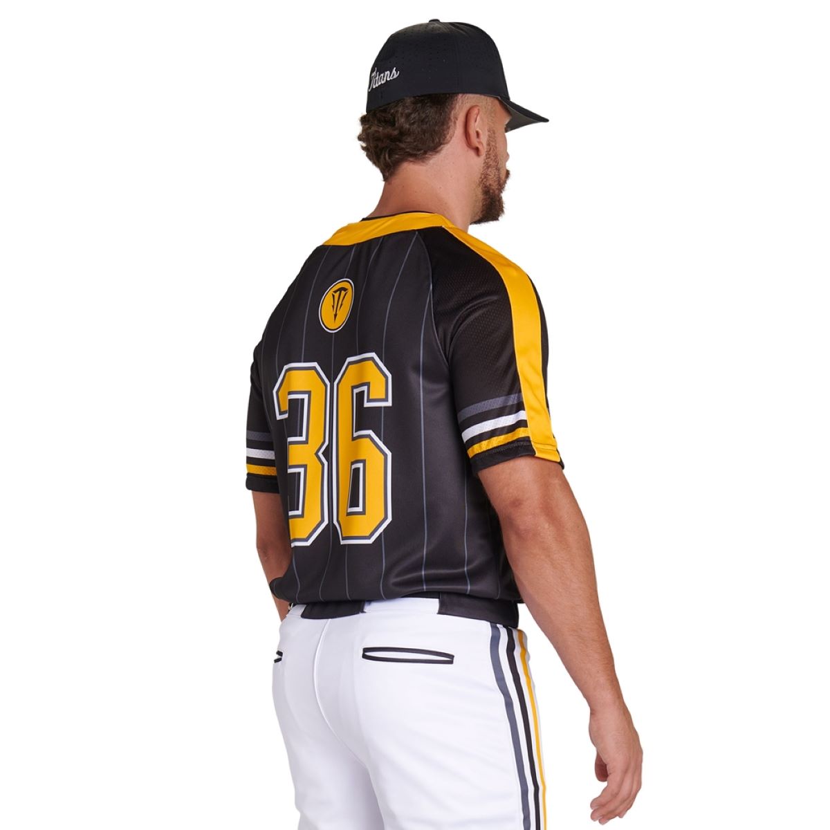 Custom Two Button Pro Neck Short Sleeve Fitted Jersey Team Baseball Jerseys