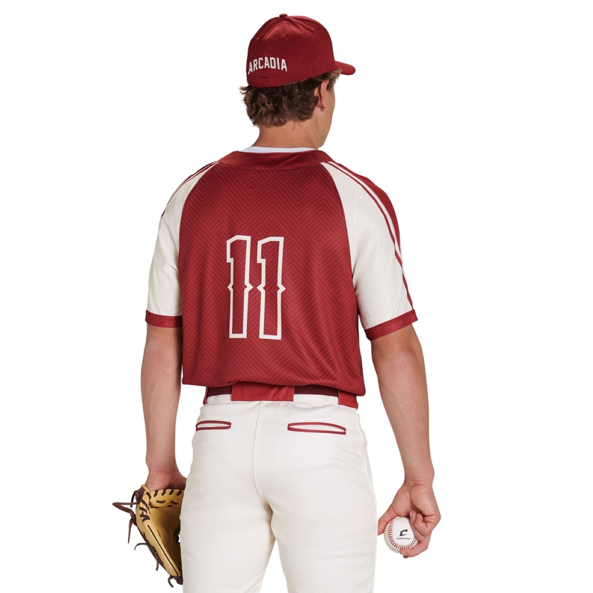 Custom Two Button Pro Neck Short Sleeve Loose Jersey Team Baseball Jerseys