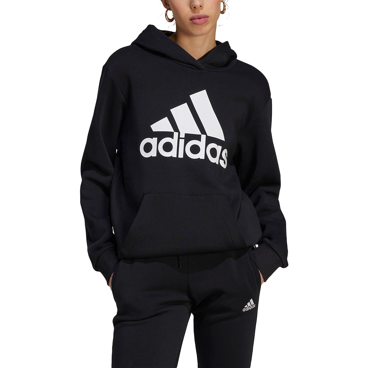 adidas Women's Oversized Big Logo Hoodie Womens Apparel Sweatshirts & Fleece