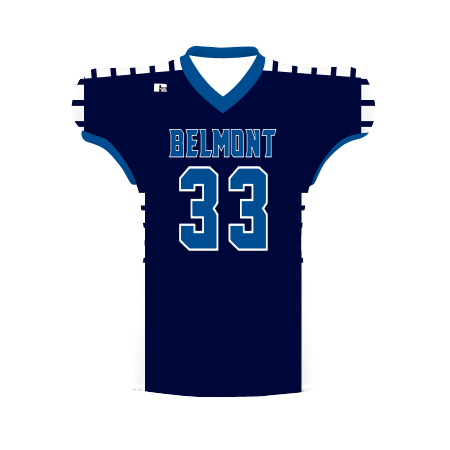 Russell Youth Freestyle Sublimated Waist Length Football Jersey Team Football Jerseys