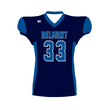 Russell Youth Freestyle Sublimated Waist Length Football Jersey Team Football Jerseys