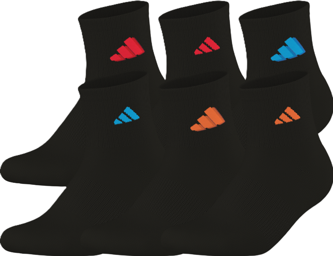 adidas Youth Superlite Classic 2.0 6-Pack Quarter Sock Unisex Accessories Socks
