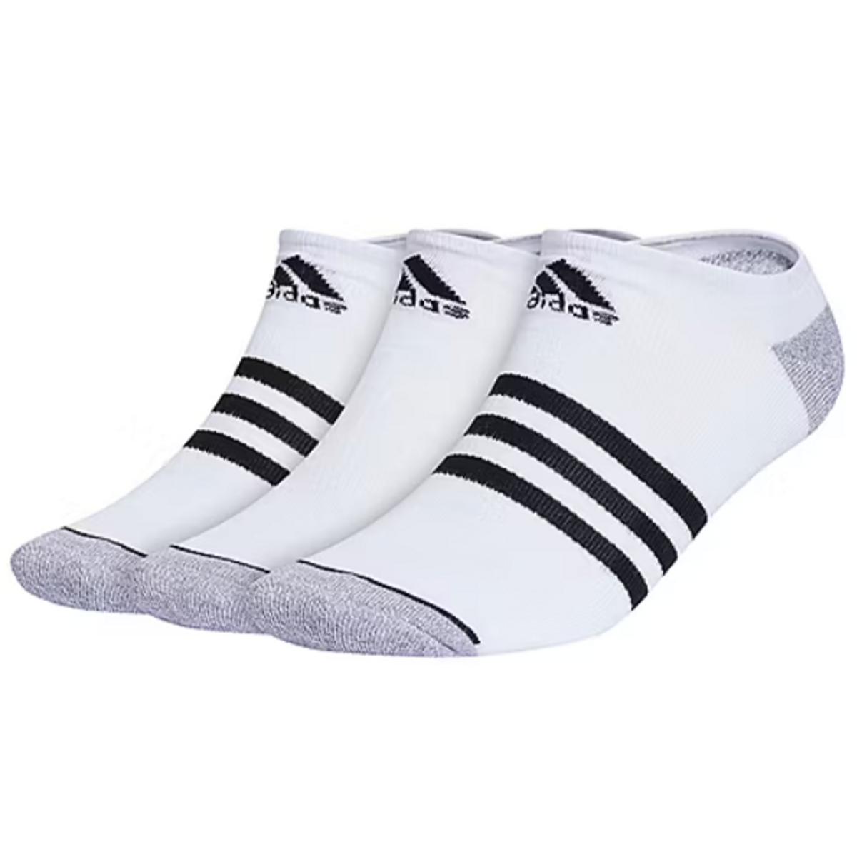adidas Men's Cushioned 3-Stripe 3.0 3-Pack No Show Socks