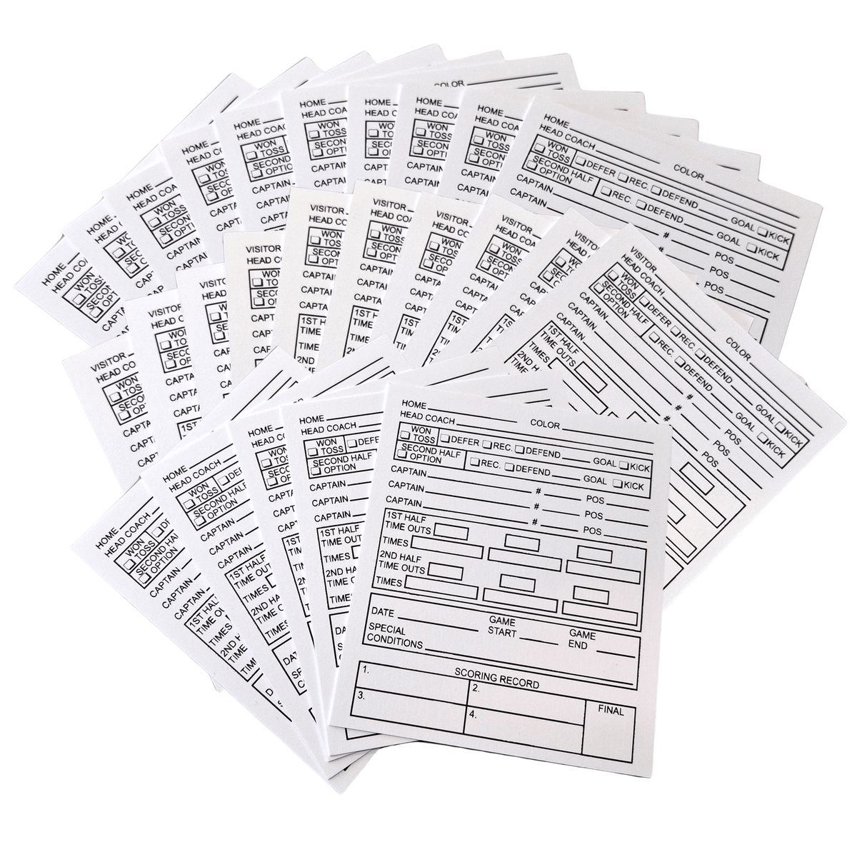 Adams Football Referee Score Cards - Pack of 25