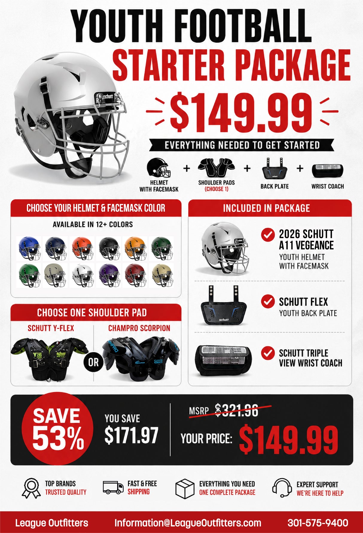 Schutt Youth Football Starter Package