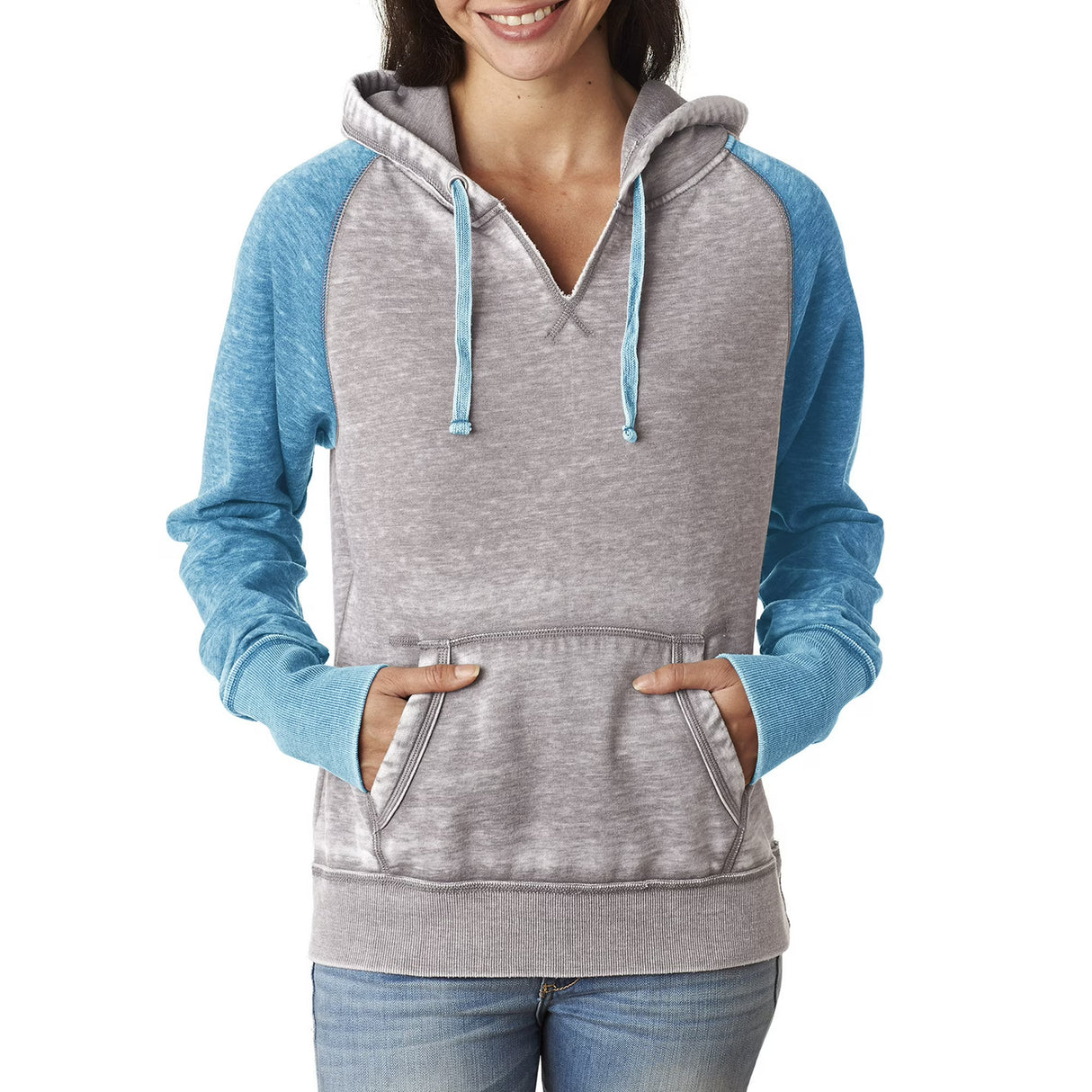J. America Women's Zen Contrast Pullover Hoodie 8926