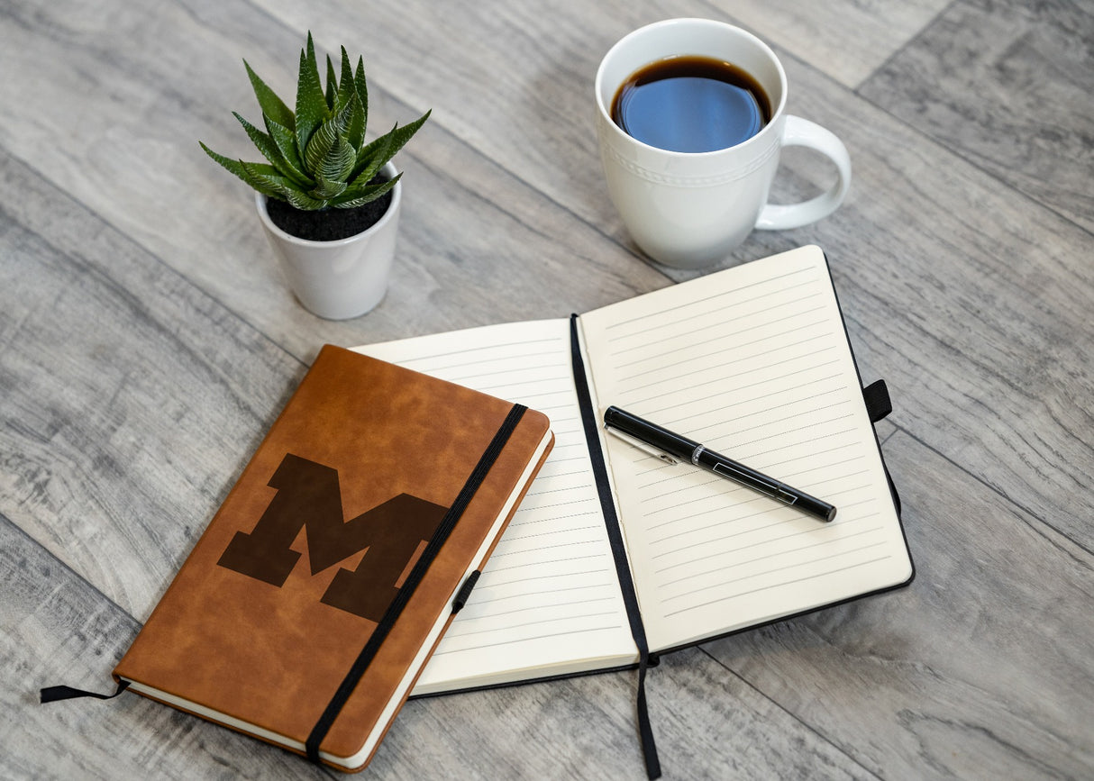 Rico Industries NCAA Michigan Wolverines Brown - Primary Laser Engraved Small Notepad-1