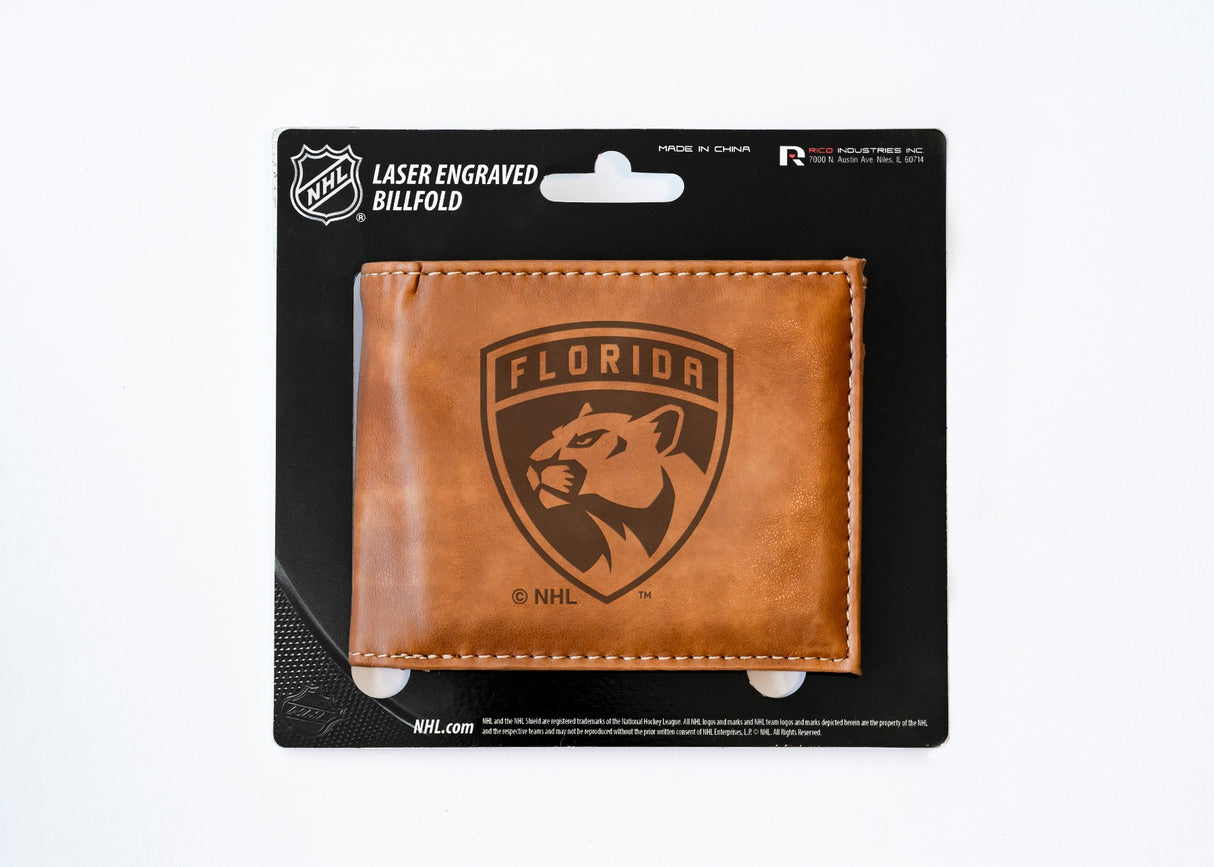 Rico Industries NHL Florida Panthers Laser Engraved Billfold Wallet-3