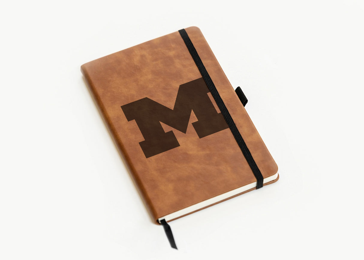 Rico Industries NCAA Michigan Wolverines Brown - Primary Laser Engraved Small Notepad-2