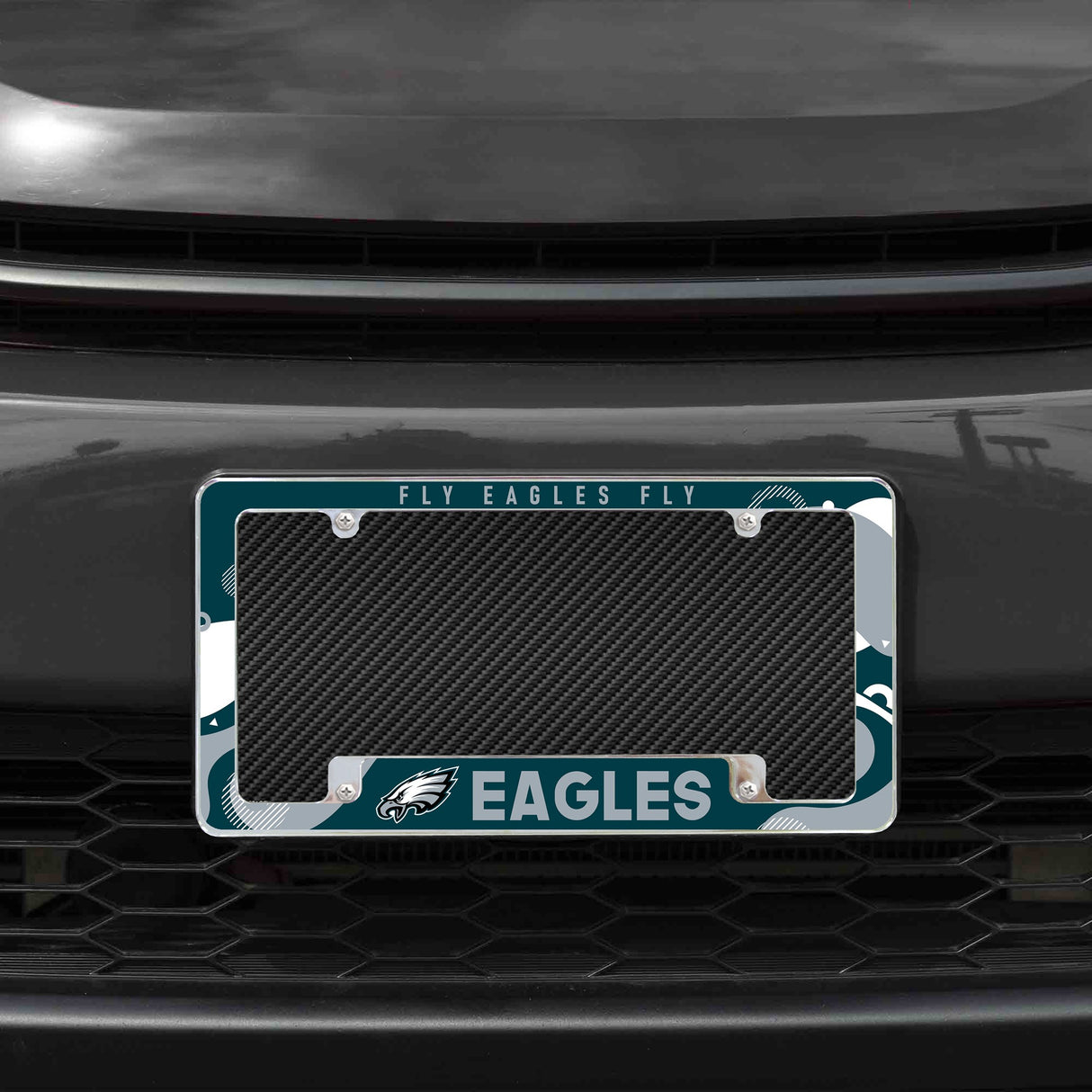 Rico Industries NFL Philadelphia Eagles Wave 12" x 6" Chrome License Plate Frame-1