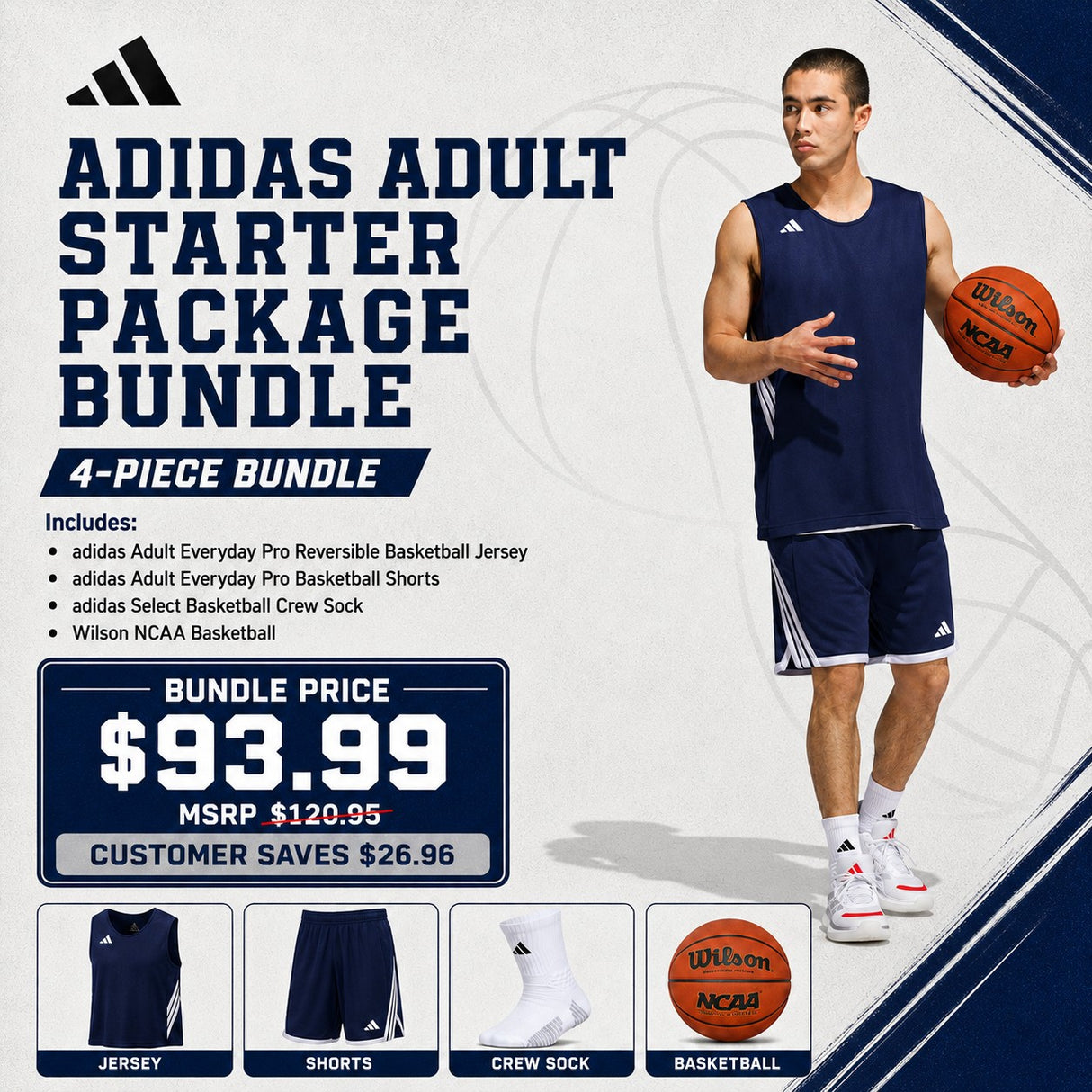 adidas Adult Basketball Essentials Package