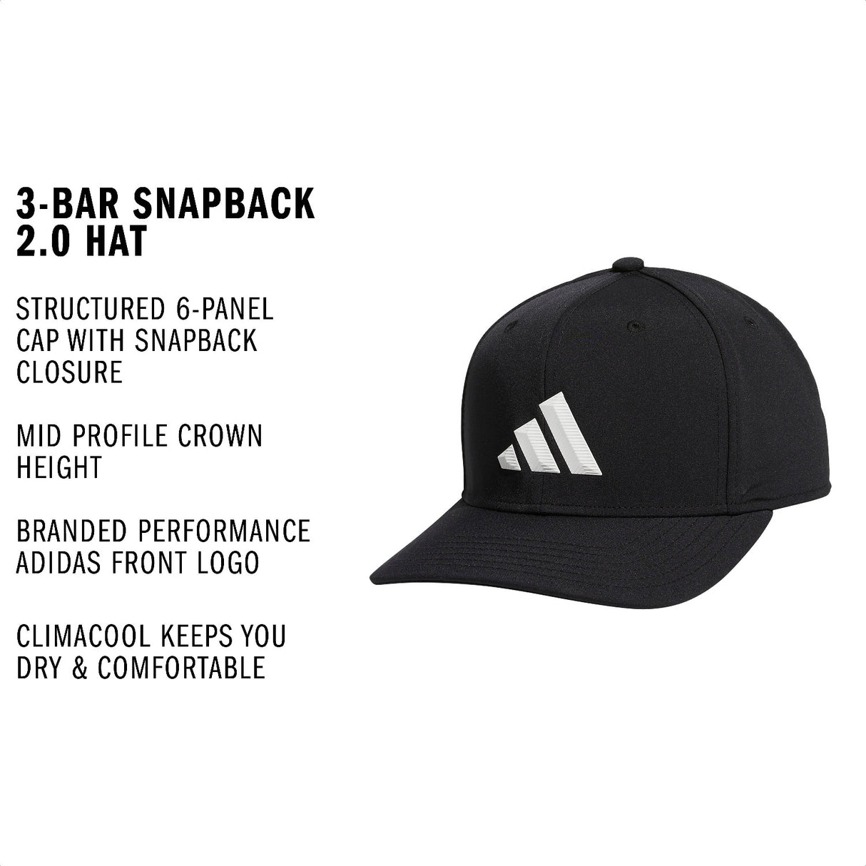 adidas Men's 3-Bar Snapback 2.0 Hat-2