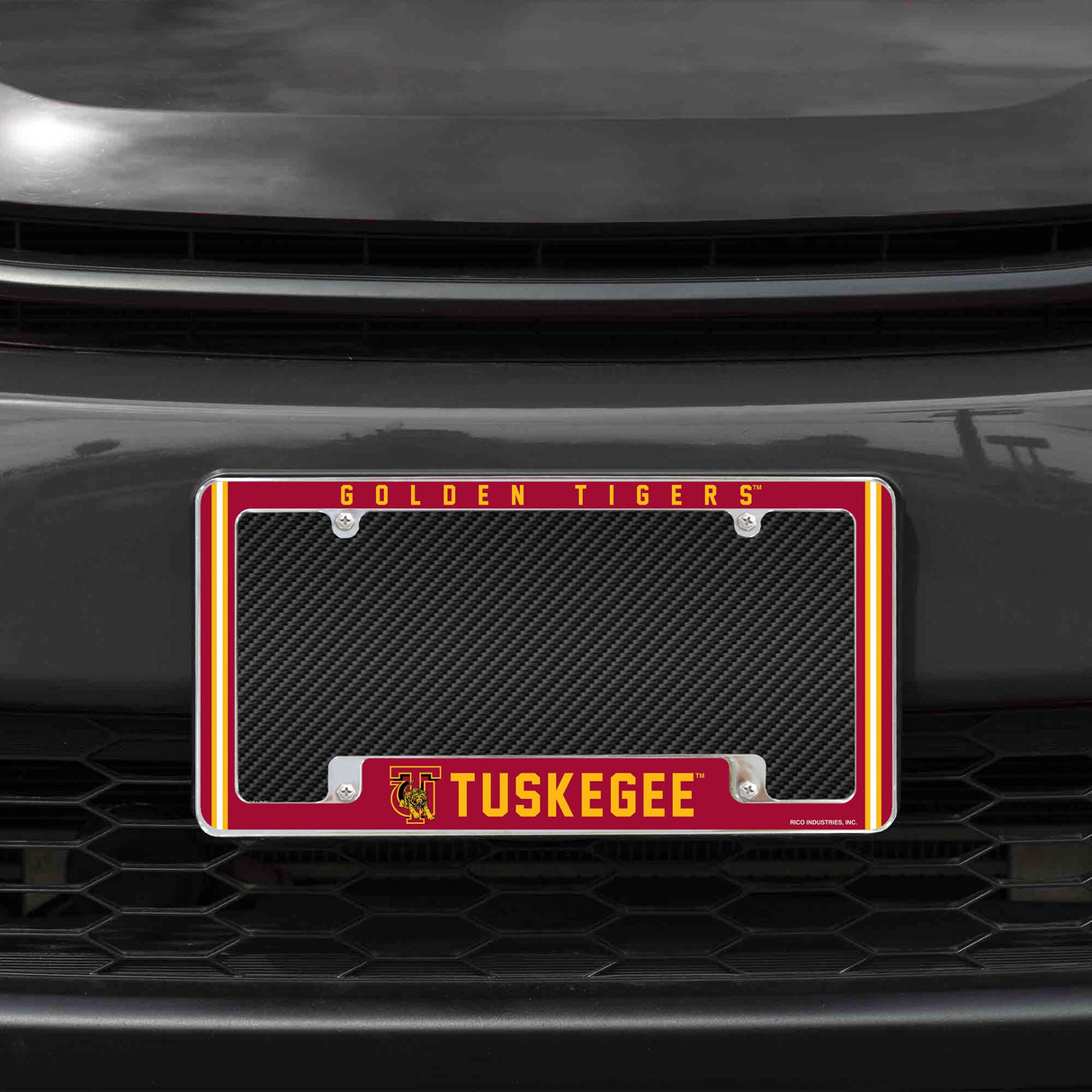 Rico Industries NCAA Tuskegee Golden Tigers 12" x 6" Chrome License Plate Frame-1