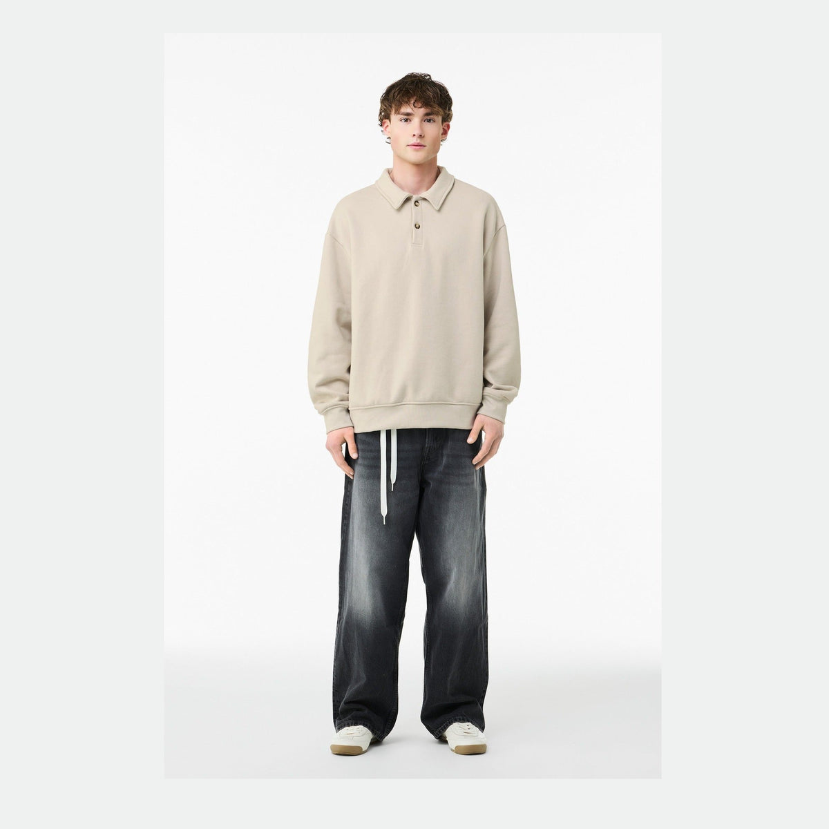 Bella + Canvas Men's 10-Ounce Polo Sweatshirt