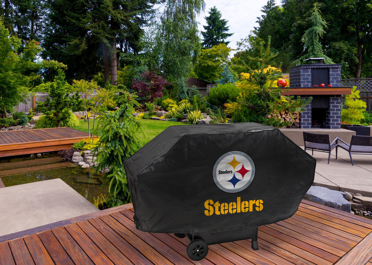 Rico Industries NFL Pittsburgh Steelers Black Deluxe Grill Cover-1