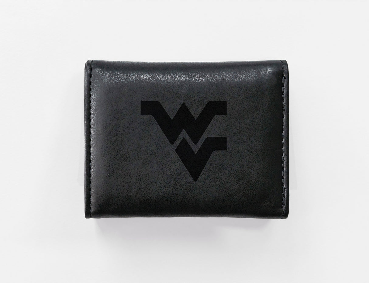 Rico Industries NCAA West Virginia Mountaineers Laser Engraved Faux Leather Trifold Wallet-1