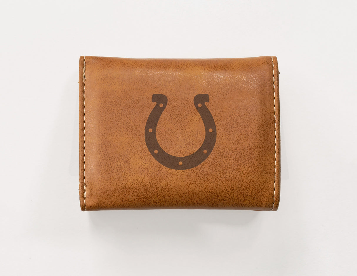 Rico Industries NFL Indianapolis Colts Laser Engraved Faux Leather Trifold Wallet-1