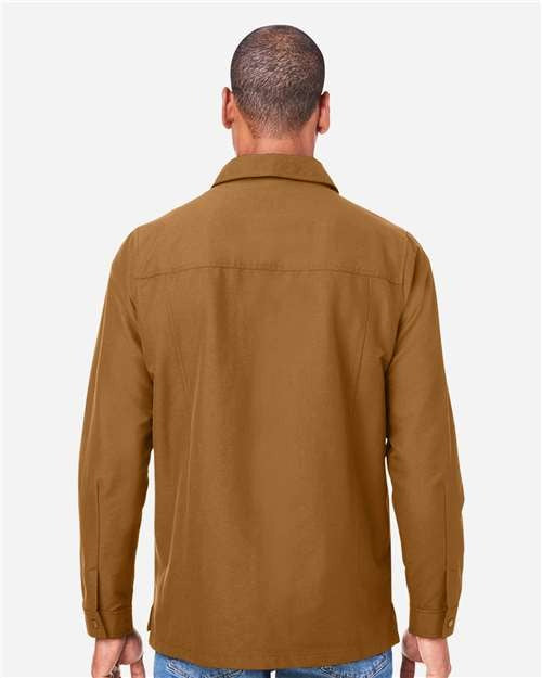 Harriton Men's Flex Twill Overshirt Jacket-5